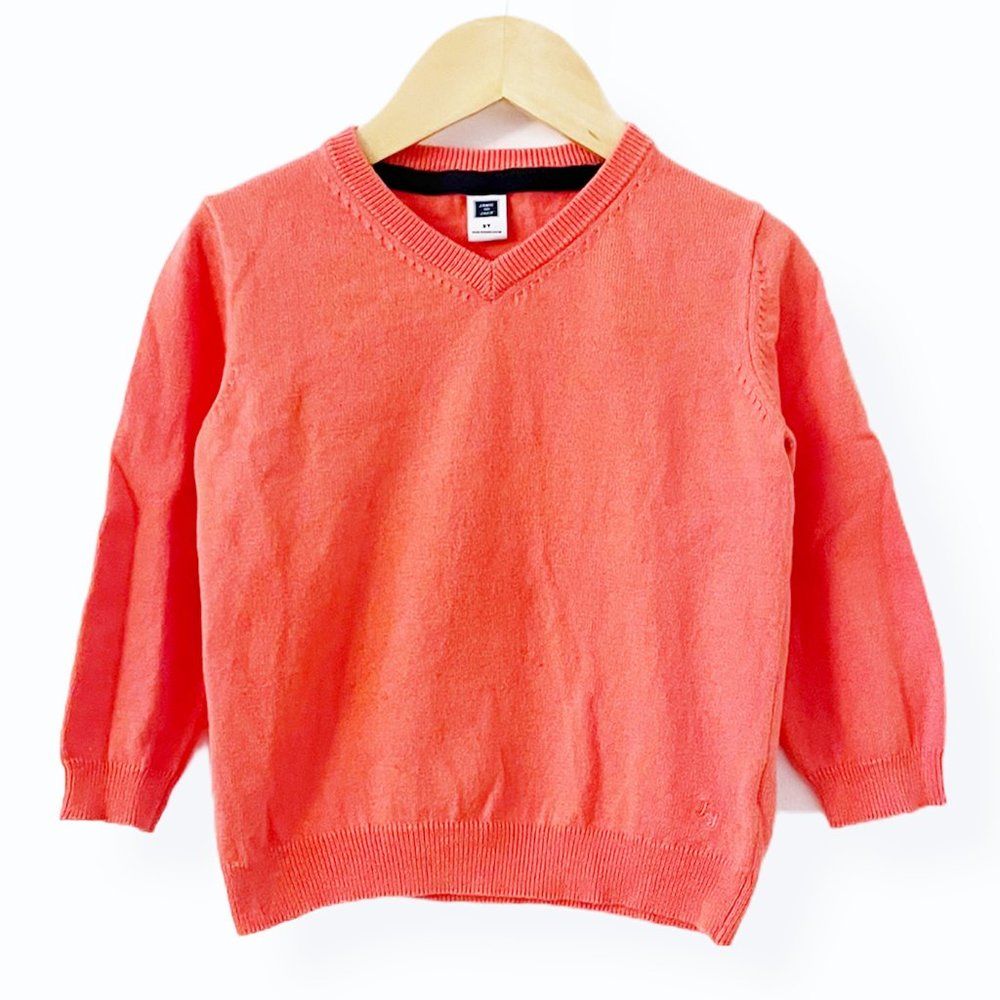 Janie & Jack Coral V-Neck Sweater